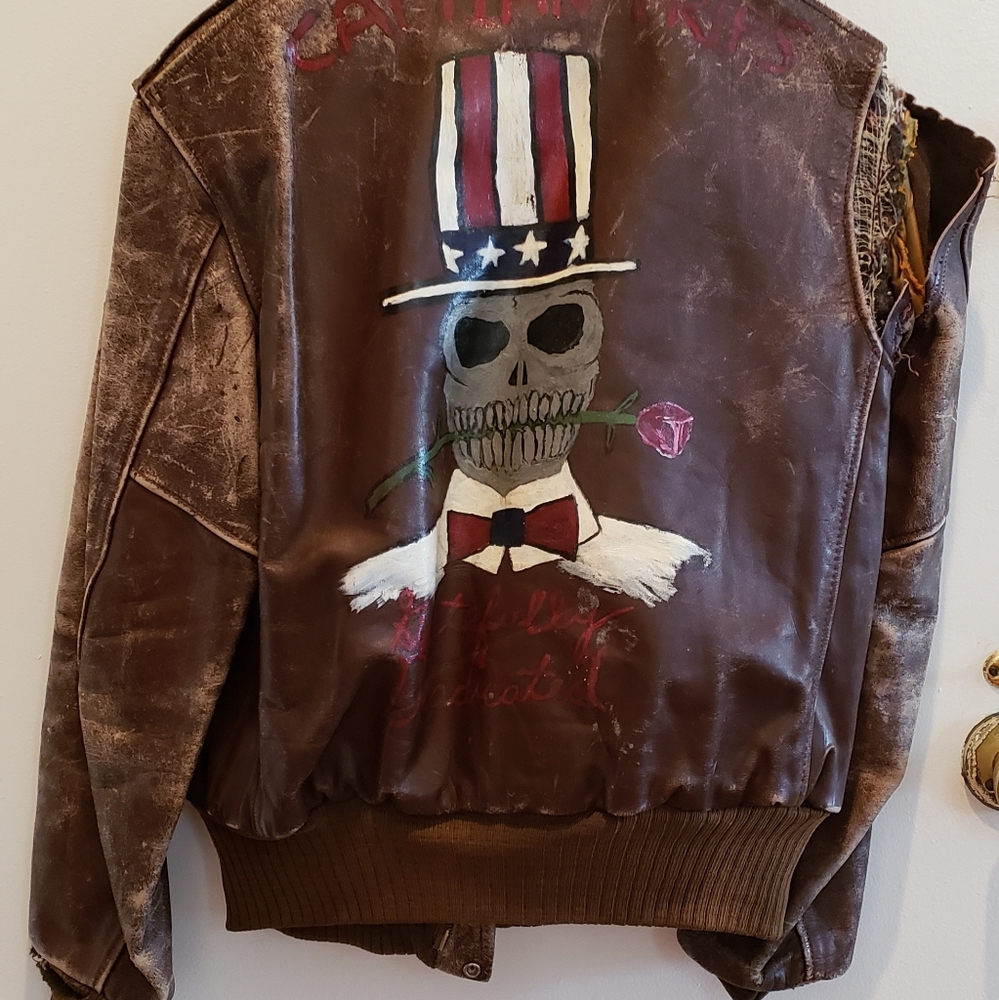 Vintage Greatful Dead handpainted leather jacket